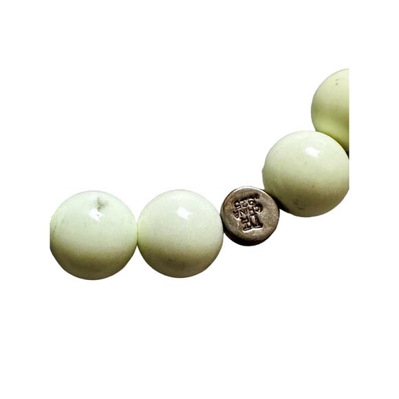 Three Lemon Chrysoprase and Sterling Stretch Bracelets - Picture 4 of 8